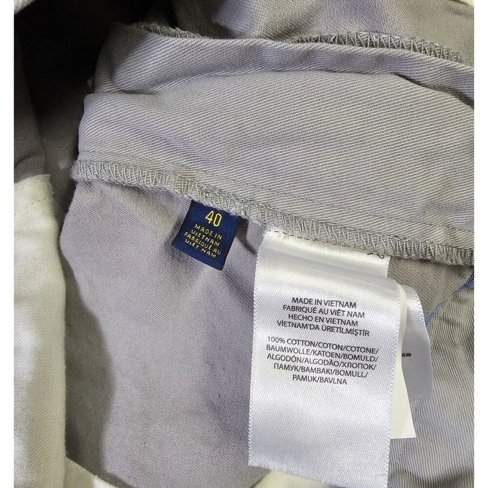 Ralph Lauren Shorts Men Sz 40 9in Inseam Stretch Classic Fit Chino‎ White Pony